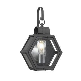 Sieninis lauko šviestuvas Quintiesse Heath, 40W, E27, IP44, juoda sp., 26.7 cm x 41.8 cm