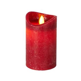 LED svece ar taimeri ar LED apgaismojumu, 12.5 cm, sarkana krās.