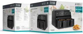 Karšto oro gruzdintuvė Teesa Dual Pot XXL TSA8089, juoda sp., 2700 W, 8 l