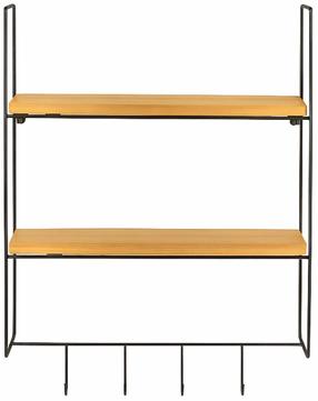 Sieninė lentyna Kalune Design Cm-071-A, ruda sp./juoda sp., 58 cm x 42 cm x 15 cm