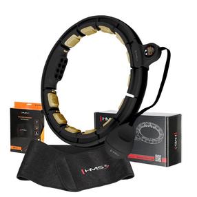 Masažinis lankas HMS Set Hula Hoop HHM13 + Counter + Waist Support BR163, 31 cm, 0.4 kg, aukso sp./juoda sp.