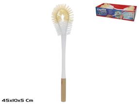 Nõudepesuhari Gerimport Bamboo, 45 cm, valge v./pruunikas v., plastik/bambus