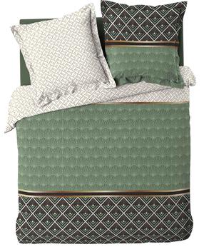 Gultas veļas komplekts Douceur d`Interieur Belor, zelta krās./balta krās./zaļa krās., 63 x 63 cm, 220 x 240 cm