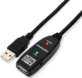 Kabelis Axagon ADR-210 USB 2.0, USB 2.0, 10 m, melna krās.