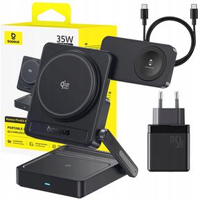 Laadijate komplekt Baseus PicoGo AF21, Qi Wireless/USB Type-C, must v., 35 W