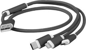 Juhe Cablexpert USB 3-in-1 Charging Cable CC-USB2-AM31-1M USB, Micro USB, 1 m, must v.