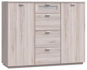 Комод Forte Nexus NXSK25-D41G06, песочный цв., 119.6 см x 98.8 см x 40 см