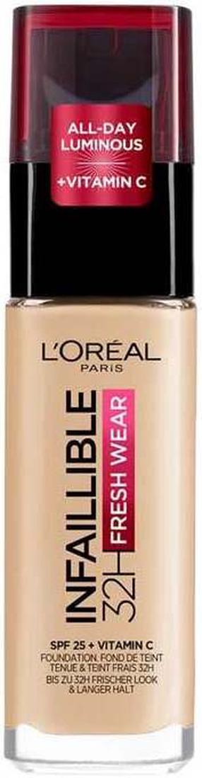 Šķidrā grima bāze L’Oréal Paris Infaillible Fresh Wear 32h SPF25, 100 linen, 30 ml