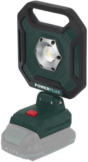 Celtniecības prožektori, pārvietojams Powerplus POWPB80500, 20 W, 1000 - 2000 lm, 6500 °K, IP67, melna krās.