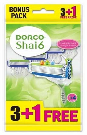 Лезвие бритвы, одноразовый Dorco Shai 6, 4 шт.