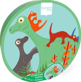 Puzle Scratch Europe Dinosaurs, 20 cm x 40 cm, 30 gab., daudzkrāsaina