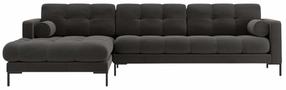 Kampinė sofa Cosmopolitan Design Bali Bluvel 18, tamsiai pilka sp., kairinė, 185 x 293 cm x 75 cm
