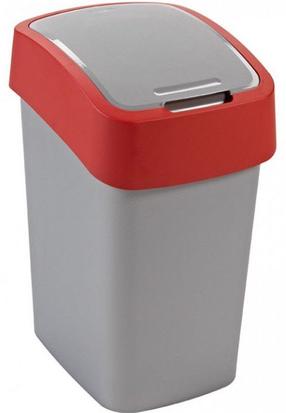 Šiukšliadėžė Curver FlipBin, sidabro sp./raudona sp., 50 l, 65.3 cm x 29.4 cm
