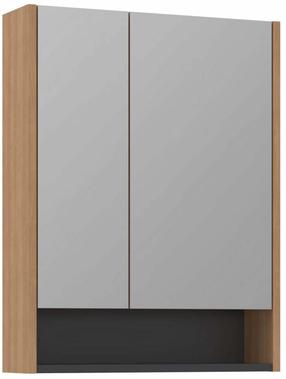 Pakabinama vonios spintelė su veidrodžiu Kalune Design Ricato, riešuto sp., 16 cm x 60 cm x 78 cm