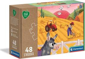 Пазл 3in1 Clementoni Animals 459431, 22 см x 32 см, 48 шт., многоцветный