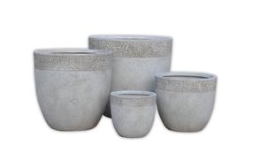 Gėlių vazonas Domoletti LT3713-2S, keramika/molis, Ø 36 cm, pilka sp.