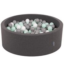 Baseinas su kamuoliukais KiddyMoon, ⌀ 90 cm, 200 vnt, balta sp./žalia sp.