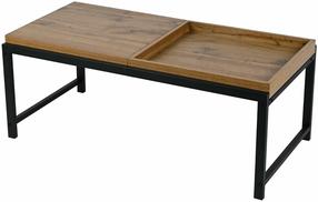 Kavos staliukas Sigrid, rudas/juodas, 50 cm x 100 cm x 40 cm