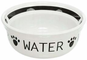 Миска для животного Trixie Water, 0.25 л, 13 cm, белый цв./черный цв.