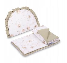 Patalynės komplektas vežimėliui Sensillo Muslin Dandelion, balta/smėlio, 2 vnt.