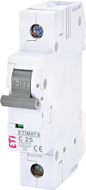 Automatinis jungiklis ETI ETIMAT6, 1P, C, 6kA, 25 A