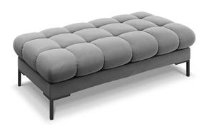 Pufas Micadoni Home Mamaia Velvet, juoda sp./pilka sp., 133 cm x 62 cm x 41 cm