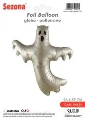 Balionas figūrinis Sezona Halloween Ghost, sidabro sp./juoda sp.