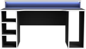 Datorspēļu galds Forte TZRB211B3-M240, 160 cm x 52.8 cm, 71 cm, melna krās.