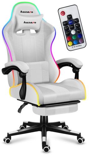 Žaidimų kėdė Huzaro Force 4.7 RGB, 70 x 50 x 113 - 123 cm, balta sp.