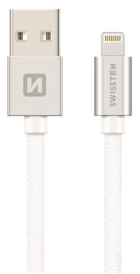 Laidas Swissten, USB/Apple Lightning, 20 cm, balta sp.