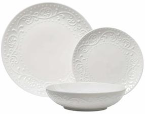 Pusdienu servīze Homla Sylia, porcelāna, balta krās., 18 gab.