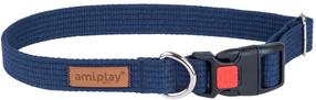 Antkaklis šunims Amiplay Cotton with Lock, mėlyna sp., 280 - 400 mm x 15 mm, 28-40