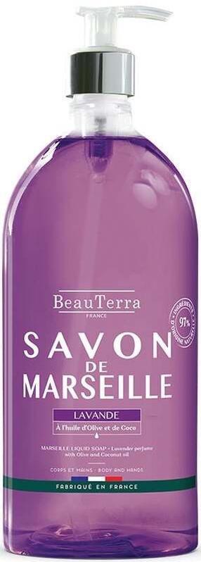 Skystas muilas su glicerinu Beauterra Marseille, levandos, 1000 ml