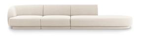 Sofa Micadoni Home Miley Velvet, šviesiai ruda sp., dešininė, 302 x 85 cm x 74 cm