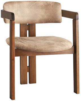 Valgomojo kėdė Kalune Design CO-032, riešuto sp./smėlio sp., 49 cm x 58 cm x 76 cm