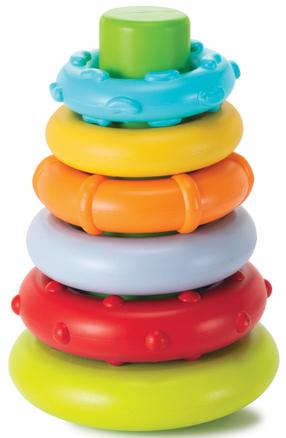 Attīstoša rotaļlieta Infantino RockN Stack Rings, daudzkrāsaina, 6 gab.