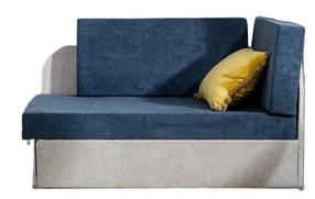 Sofa-lova Rosa Omega 86, Omega 02, pilka sp./tamsiai mėlyna sp., 75 x 104 cm x 60 cm