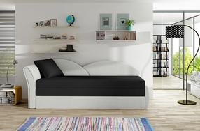 Sofa Aga Alova 04, Alova Pdp, juoda sp., kairinė, 218 x 80 cm x 77 cm