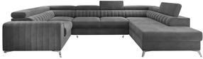 Kampinė sofa Louis Sola 6, tamsiai pilka sp., dešininė, 202 x 347 cm x 92 cm