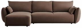 Kampinė sofa - lova Cosmopolitan Design Matera Salvador 4, šokolado sp., kairinė, 173 x 253 cm x 86 cm