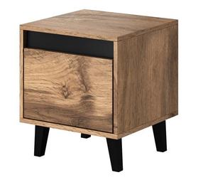 Naktinis staliukas Cama Meble Nord, ąžuolo sp./juoda sp., 45 cm x 40 cm x 38 cm