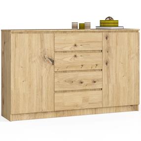Komoda Akord K160 2D 4SZ CLP, ąžuolo sp., 99 cm x 160 cm x 40 cm