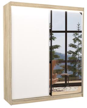 Skapis ADRK Viki, brūna krās./balta krās., 58 cm x 180 cm x 215 cm, ar spoguli