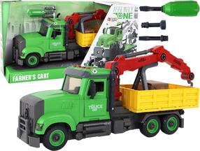 Rotaļu kravas automašīna Lean Toys Assembly Zone Farmers Cart, zaļa krās./daudzkrāsaina