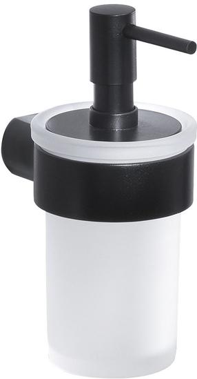 Uz sienas piestiprināmais šķidro ziepju dozators Gedy Pirenei PI8114, caurspīdīga krās./melna krās., 0.125 l