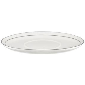 Serviravimo lėkštė Ambition Aura Silver, 20.5 cm x 1.5 cm, Ø 12.2 cm, balta sp./sidabro sp., porcelianas