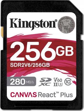 Atmiņas karte Kingston Canvas React Plus SDR2V6/256GB, 256 GB, 280 Mb/s - 150 Mb/s