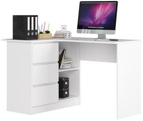 Rašomasis stalas su stalčiais Akord B16, 124.5 cm x 85 cm, 77 cm, balta sp.