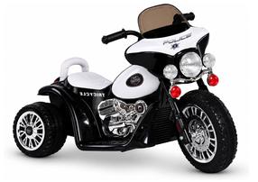 Детский электромотоцикл Lean Toys JT568, белый цв./черный цв.