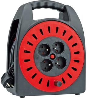 Pikendusjuhe trumlil Vorel 72573, 3 x 1,5 mm², 30 m, IP20, 4 pesa, must v./punane v.